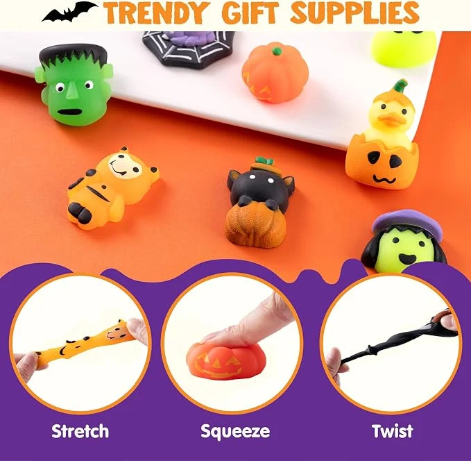 JOYIN 28 PCS Halloween Mochi Squishy Toys - Party Favors for Kids