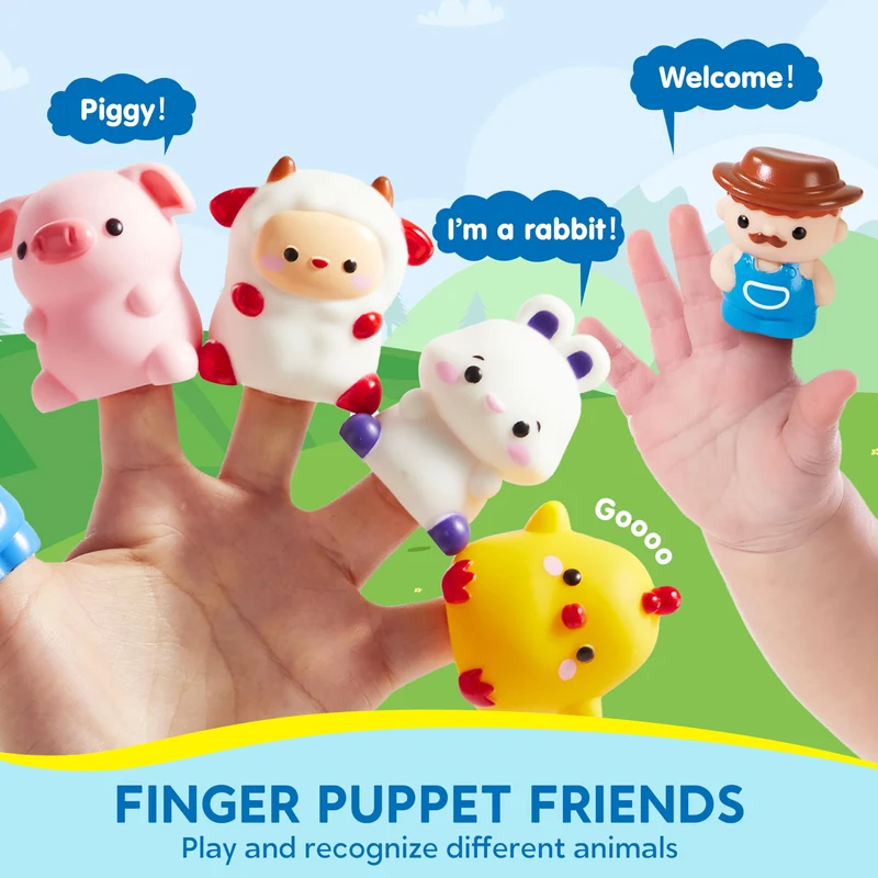 Play-Act Montessori Farm Number Train Toy - Counting Matching Sorting Learning Toy with 9 Farm Animals for Toddlers 1-3 Years Old