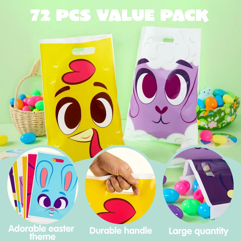 JOYIN 72 Easter Tote Bags Handles