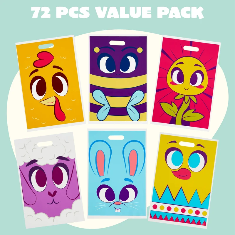 JOYIN 72 Easter Tote Bags Handles