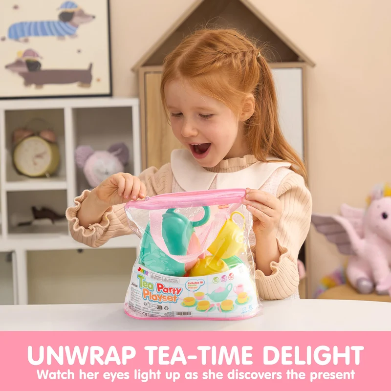 JOYIN 18PCS BPA-Free Pretend Tea Party Set for Kids