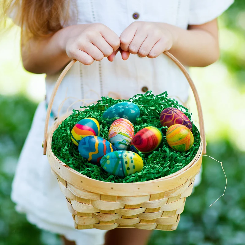 JOYIN 0.75 LB (12 Oz) Pure Green Easter Grass Crinkle Filler