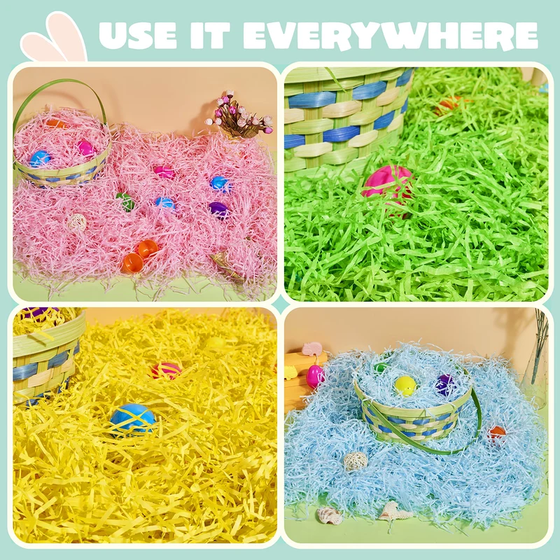 JOYIN 3.75 LB Easter Fake Grass Crinkle Paper Shred