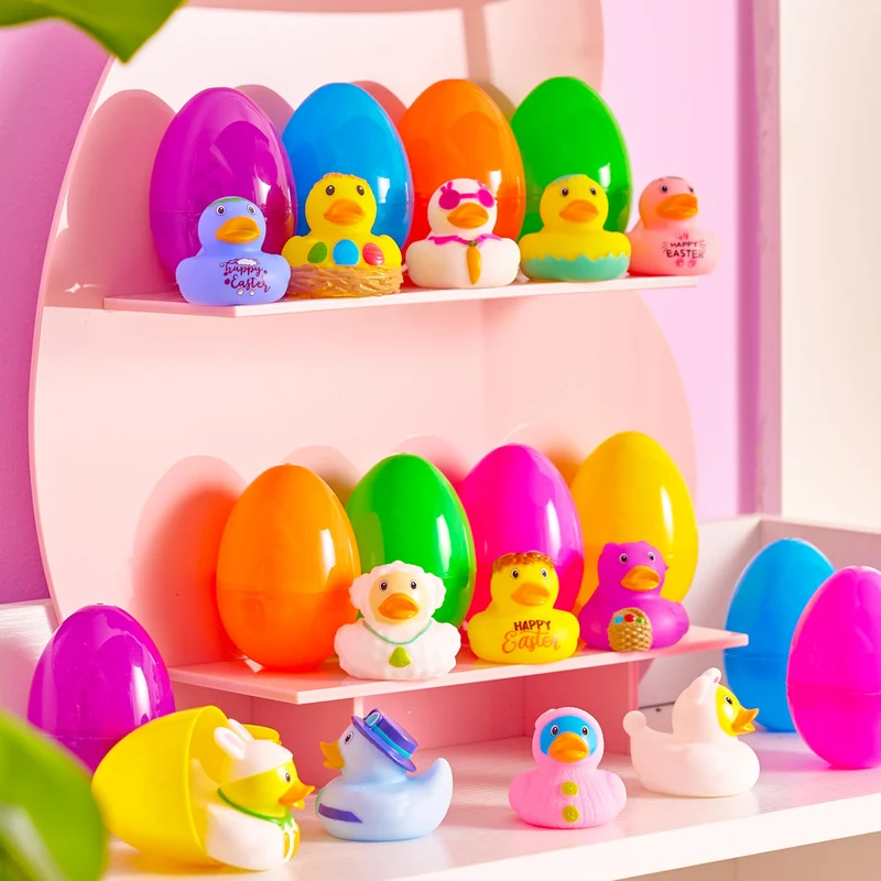 Joyin 12pcs Prefilled Easter Eggs with Rubber Ducks