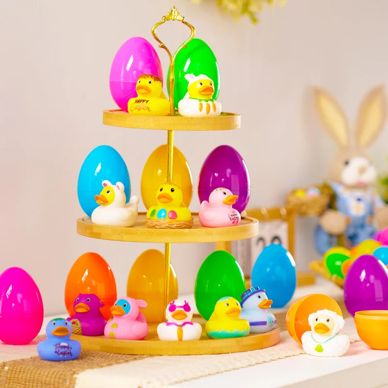Joyin 12pcs Prefilled Easter Eggs with Rubber Ducks