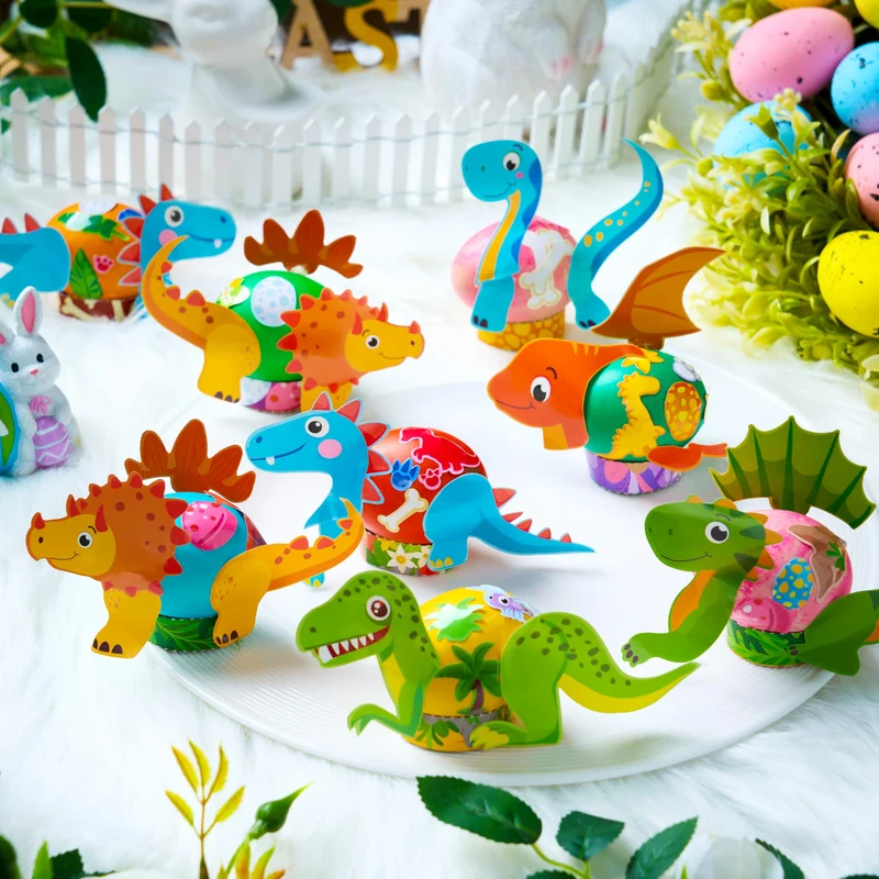 37 Pcs Dinosaur Easter Egg Dye Kit for Party & Egg Hunt