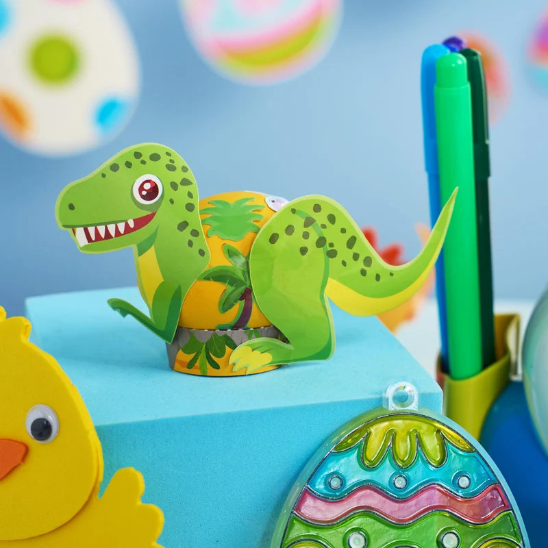 37 Pcs Dinosaur Easter Egg Dye Kit for Party & Egg Hunt