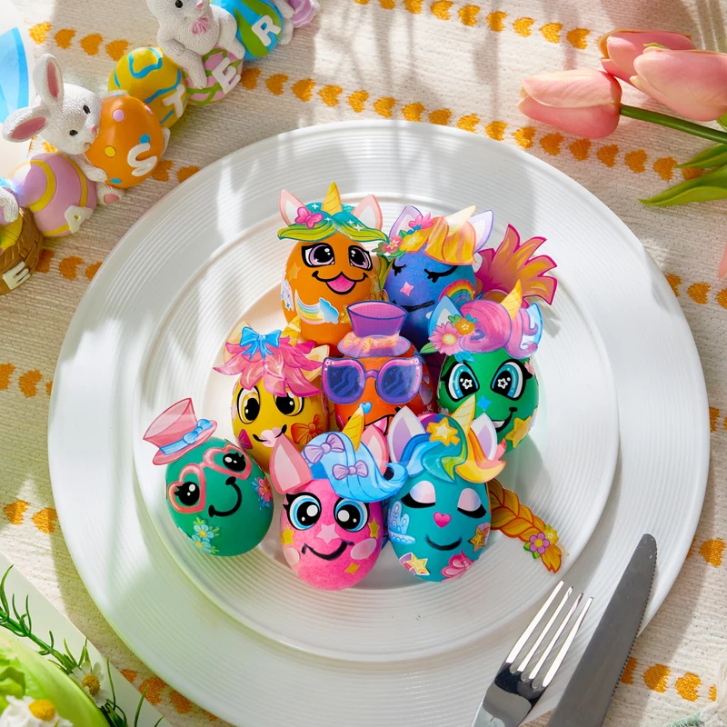 37 Pcs Unicorn Easter Egg Dye Kit for Kids Party & Activities