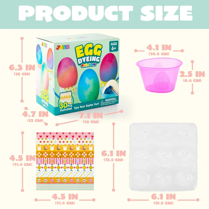 37 Pcs Wrap Art Easter Egg Dye Kit for Kids Activities & Party