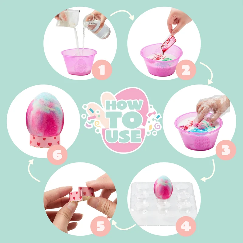 37 Pcs Wrap Art Easter Egg Dye Kit for Kids Activities & Party