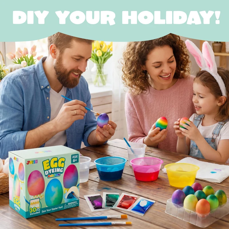 35 Pcs Rainbow Easter Egg Dye DIY Kit for Kids Activities & Party