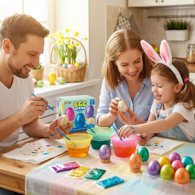 34 Pcs Easter Egg Dye DIY Kit for Kids Activities & Party
