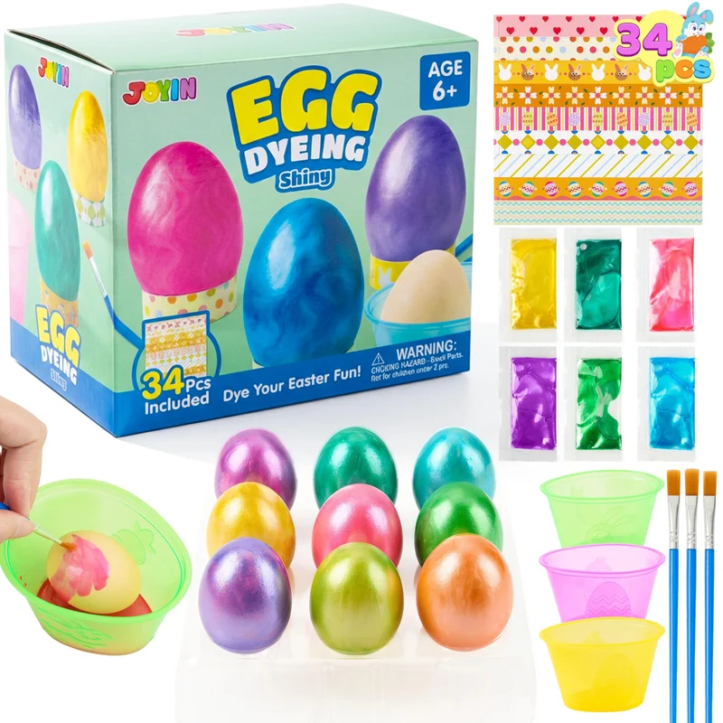 34 Pcs Easter Egg Dye DIY Kit for Kids Activities & Party