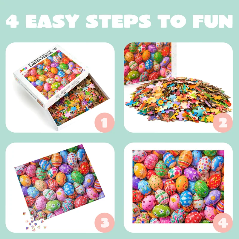 1000 Pcs Easter Eggs Jigsaw Puzzle for Kids & Adults