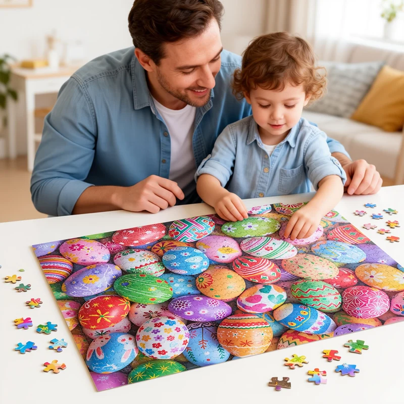 1000 Pcs Easter Eggs Jigsaw Puzzle for Kids & Adults