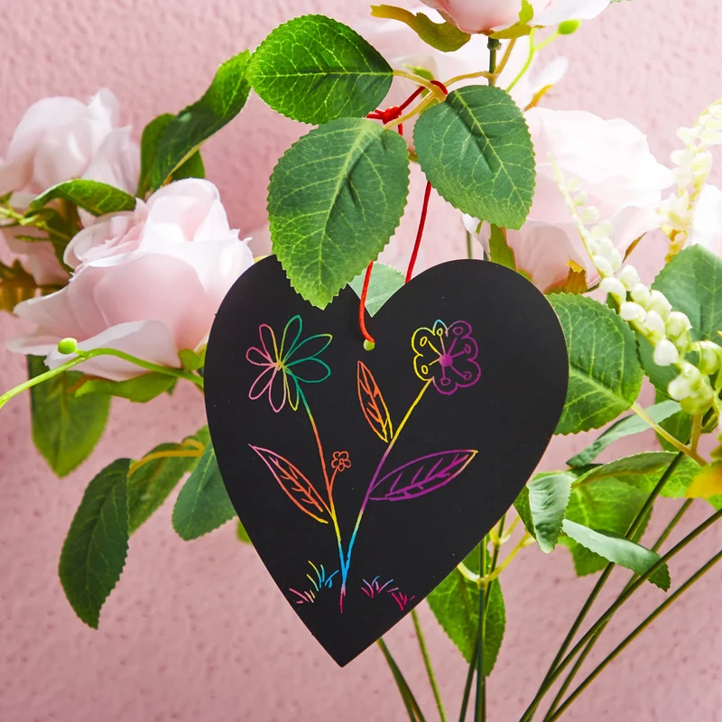 JOYIN 24 Packs Valentines Day Cards with Scratch Heart Paper