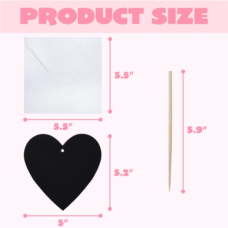 JOYIN 24 Packs Valentines Day Cards with Scratch Heart Paper