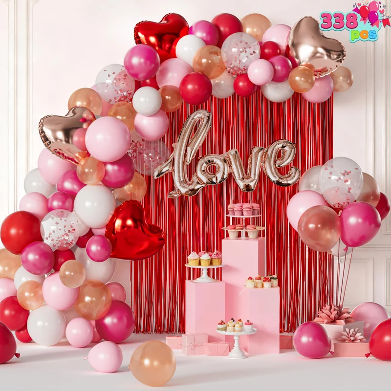 338 Pcs Valentine's Day Balloon Arch Set