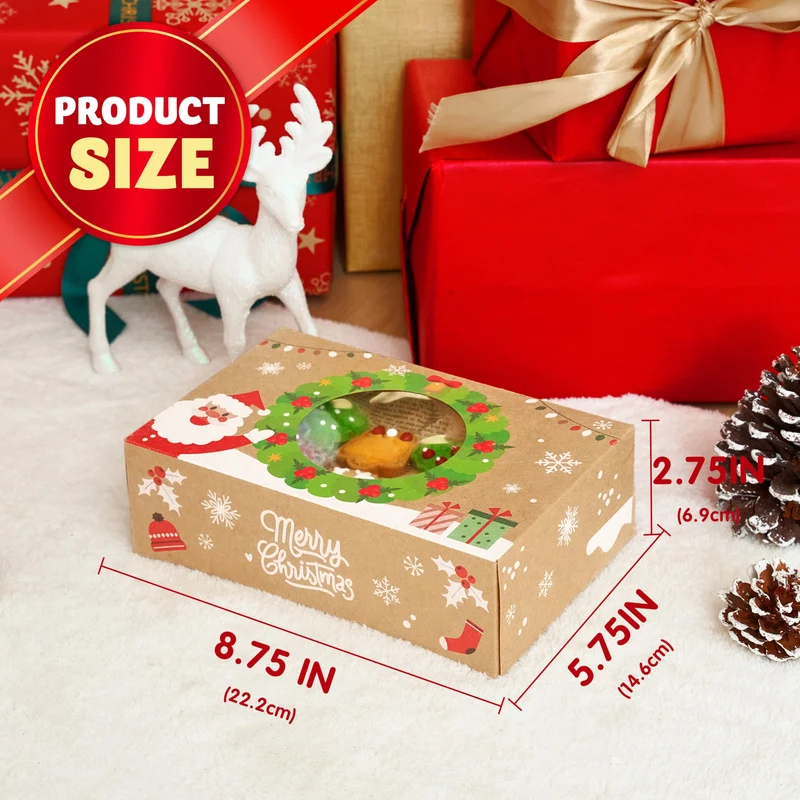 12PCS Christmas Cookie Boxes for Gift Giving