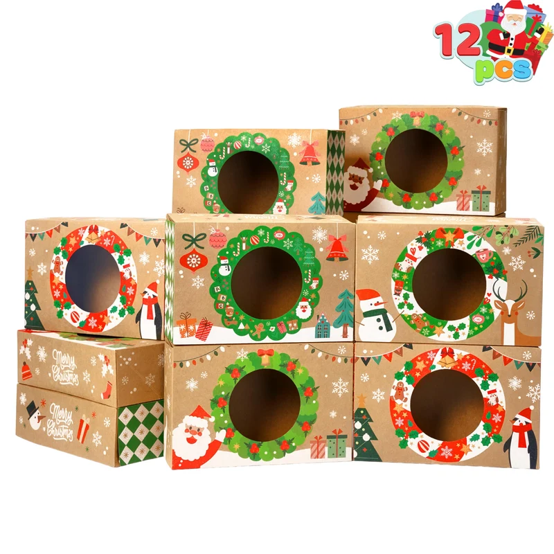 12PCS Christmas Cookie Boxes for Gift Giving