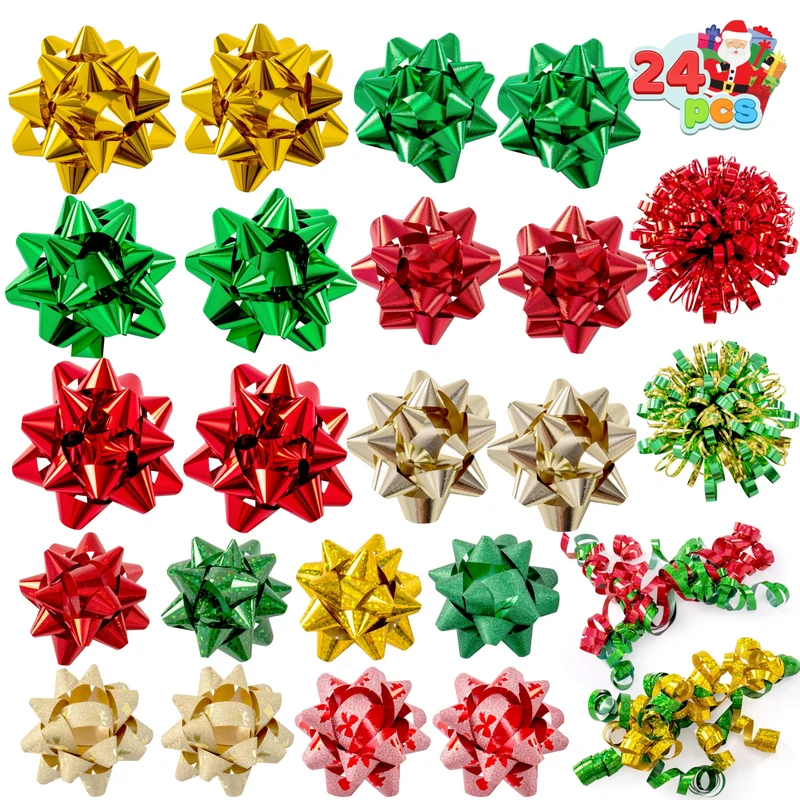 24 PCS Christmas Wrap Gift Bows