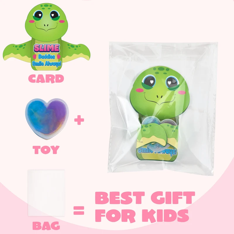 30 Pcs Valentines Day Galaxy Slime Toys with Cute Themed Cards