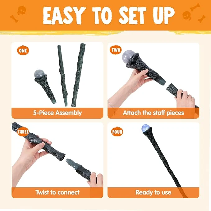 JOYIN LED Wizard Staff - Light Up Your Halloween Magic