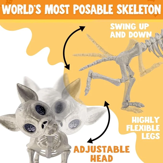 JOYIN Chihuahua Dog Skeleton - 12.6" Posable Halloween Decoration