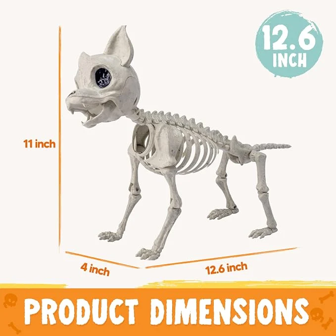 JOYIN Chihuahua Dog Skeleton - 12.6" Posable Halloween Decoration