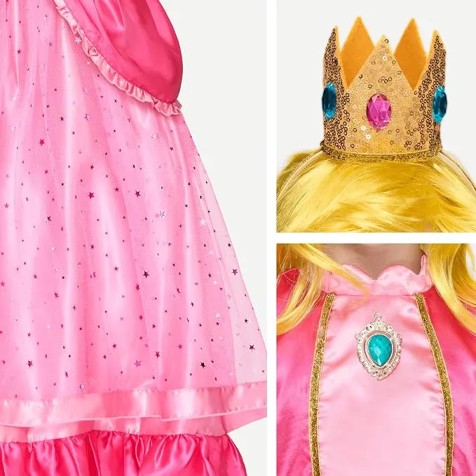JOYIN Girls Pink Princess Dress with Crown - Halloween Costume
