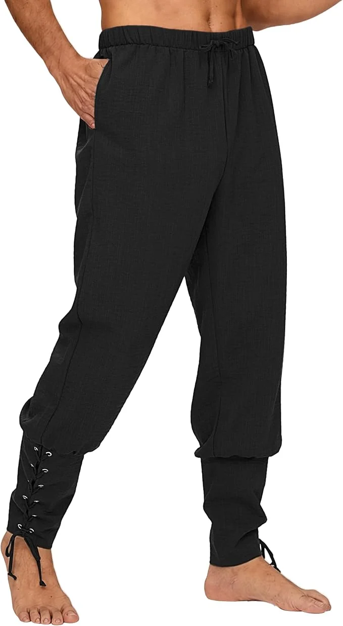 JOYIN Mens Ankle Banded Pirate Pants - Halloween Costume Bottom