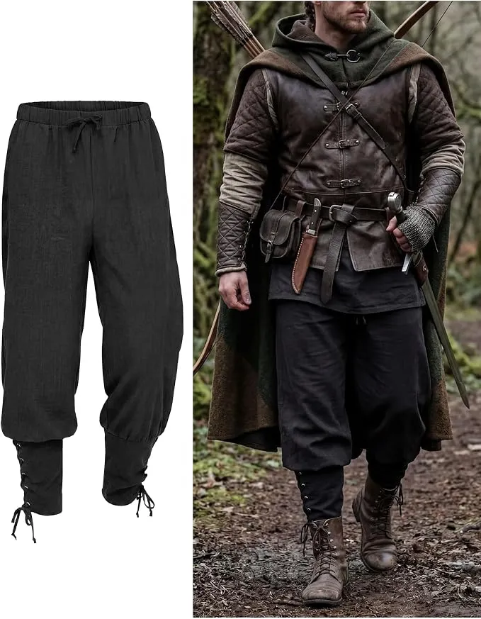 JOYIN Mens Ankle Banded Pirate Pants - Halloween Costume Bottom