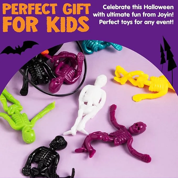 JOYIN 48 PCS Halloween Stretchy Skeletons - Party Favors for Kids