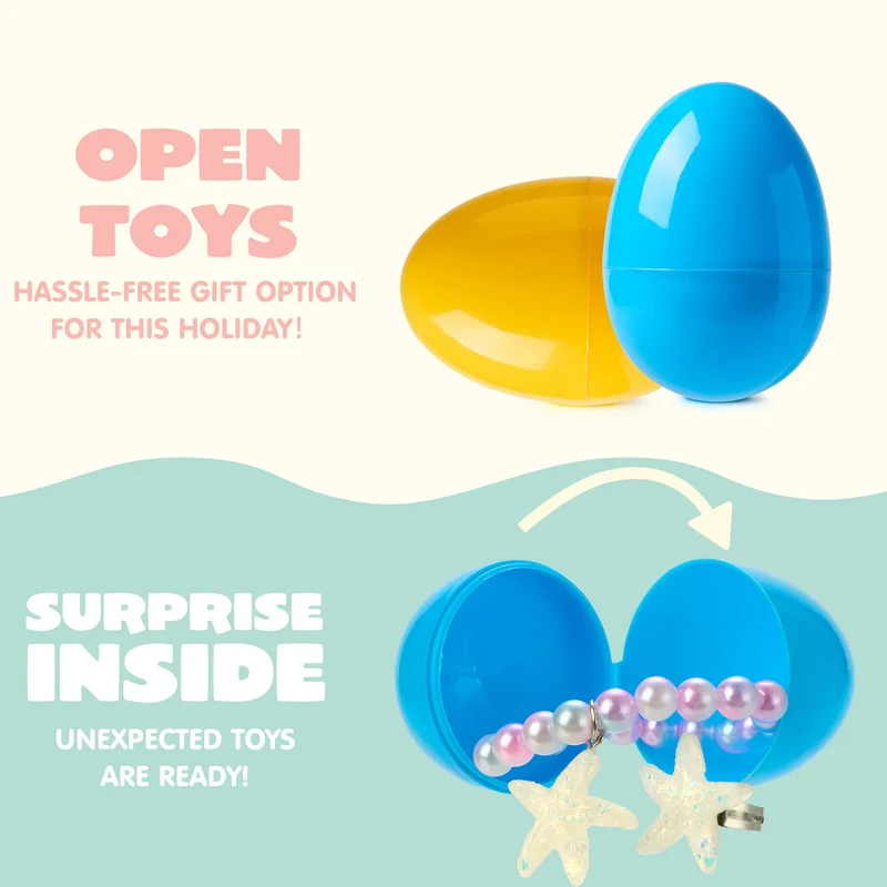 JOYIN 12 Pack Prefilled Easter Eggs with Beads Jewelry Toys