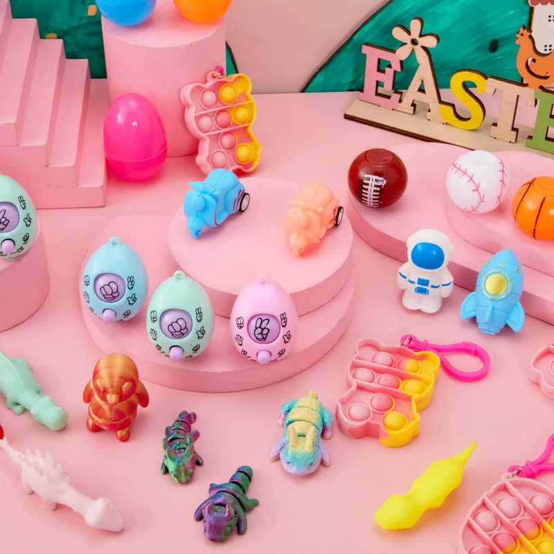 JOYIN 24 Pcs Prefilled Easter Eggs with Assorted Toys