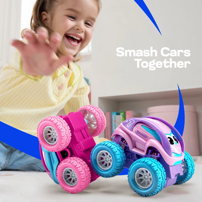 3 Pack Monster Truck Toys, Friction Powered Pull Back Car Toys