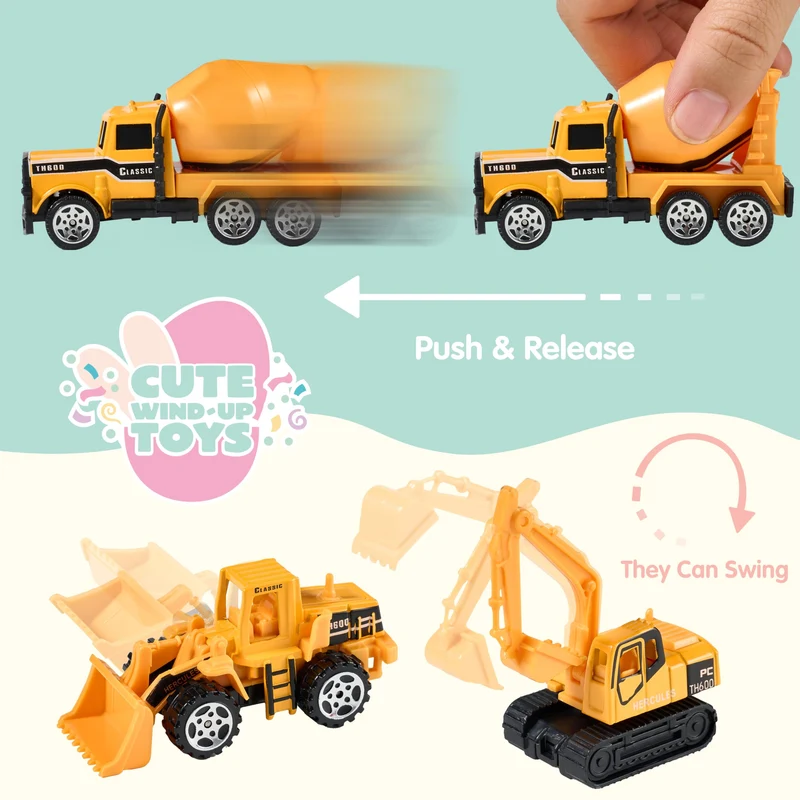 JOYIN 24 Pcs Prefilled Easter Eggs with Vehicle Toys