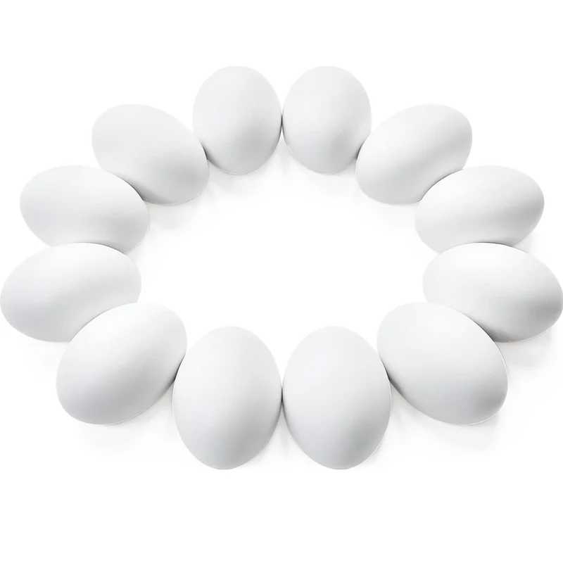 24 Pcs Unpainted White Wooden Easter Eggs for DIY Decor & Easter Hunt