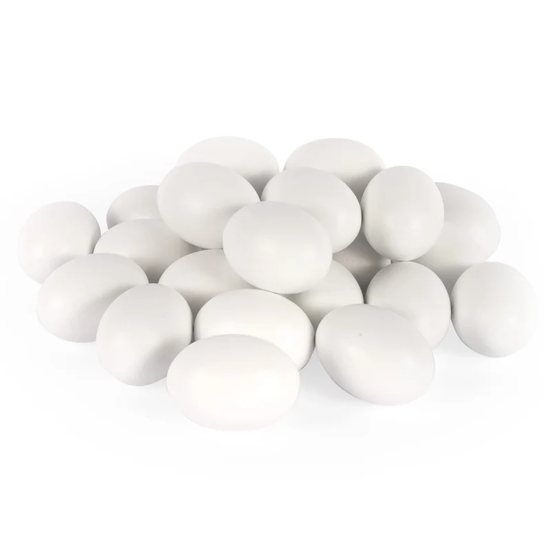 24 Pcs Unpainted White Wooden Easter Eggs for DIY Decor & Easter Hunt