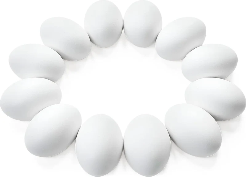 12 Pcs Unpainted White Wooden Easter Eggs for DIY Crafts & Party Favors