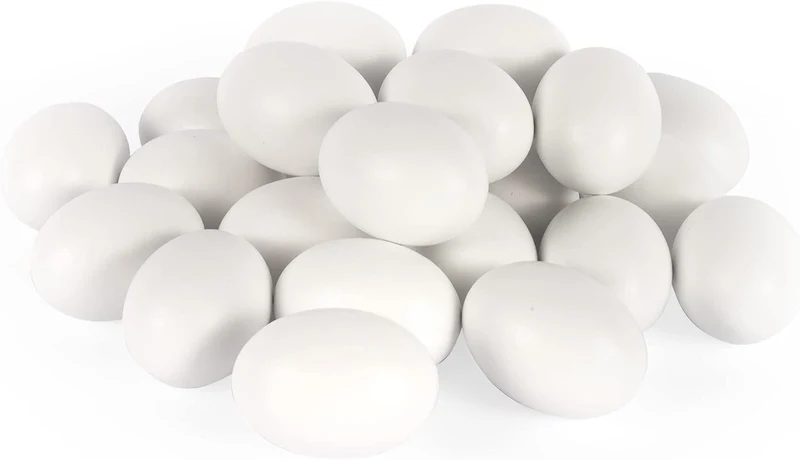 12 Pcs Unpainted White Wooden Easter Eggs for DIY Crafts & Party Favors