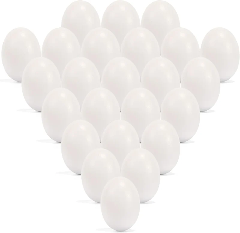12 Pcs Unpainted White Wooden Easter Eggs for DIY Crafts & Party Favors