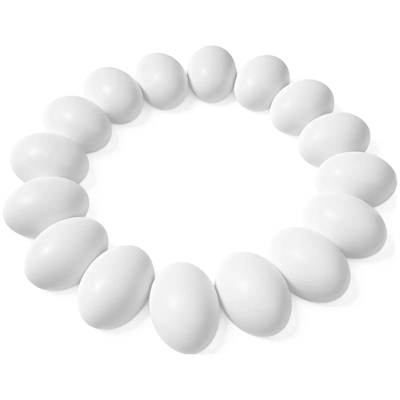 18 Pcs White Wooden Easter Eggs for DIY Decor & Craft Activities
