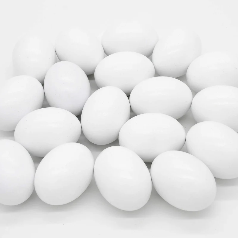 18 Pcs White Wooden Easter Eggs for DIY Decor & Craft Activities