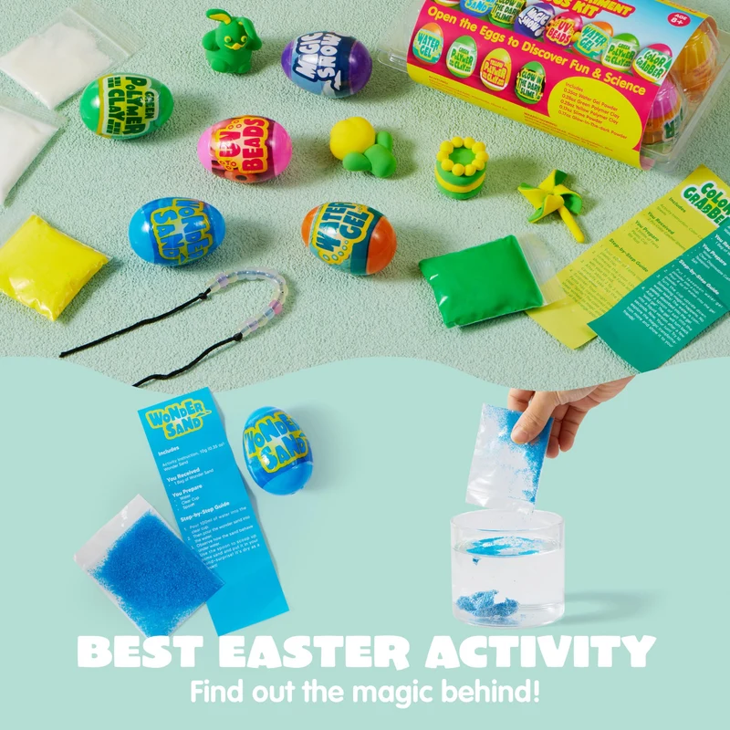 8 Pcs Easter Science Experiment STEM Eggs for Kids Party Favors