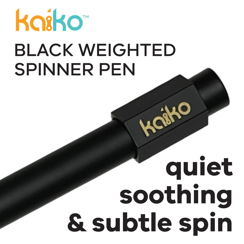 Black Weighted Spinner Pen