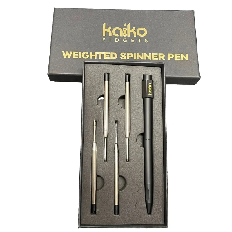 Black Weighted Spinner Pen