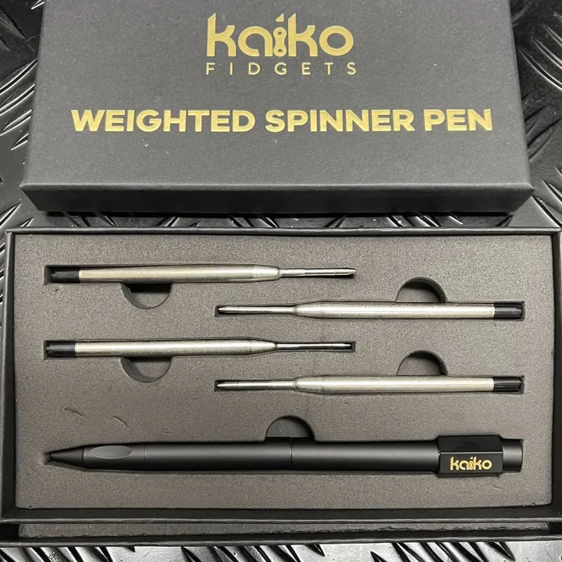 Black Weighted Spinner Pen