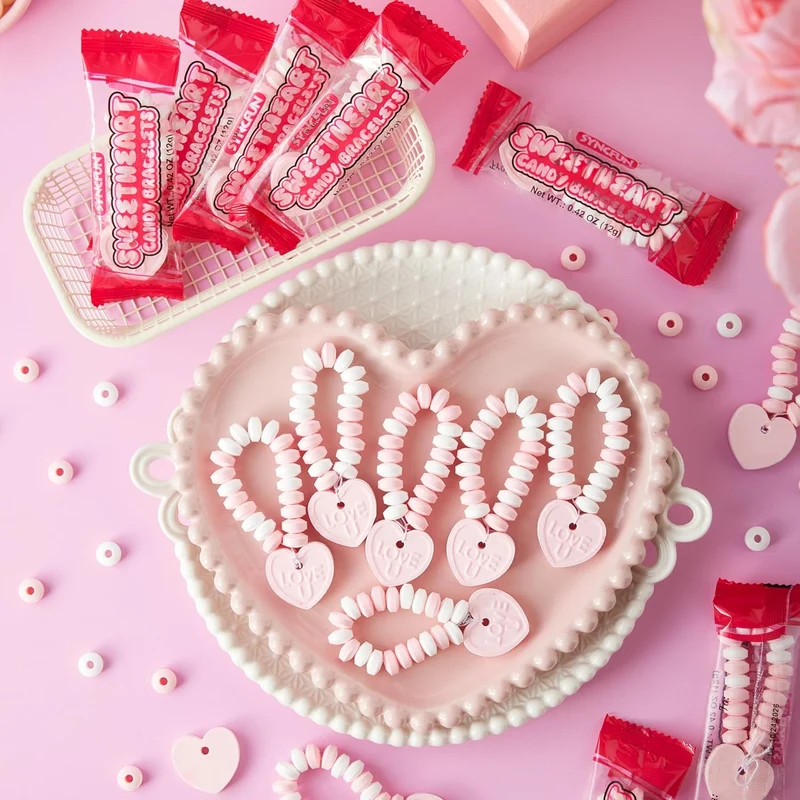 24PCS Valentines Day Candy Bracelets - Party Favor, Holiday Reward