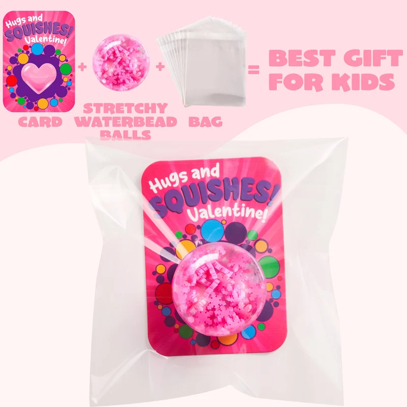 30 PCS Valentine's Day Sensory Stress Balls with Cards